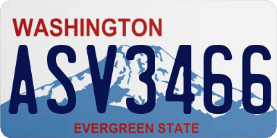 WA license plate ASV3466