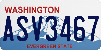 WA license plate ASV3467