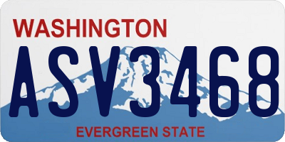 WA license plate ASV3468