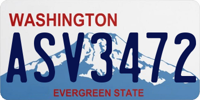 WA license plate ASV3472