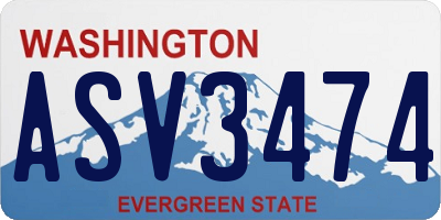 WA license plate ASV3474