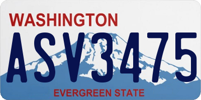 WA license plate ASV3475