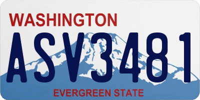 WA license plate ASV3481
