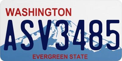 WA license plate ASV3485