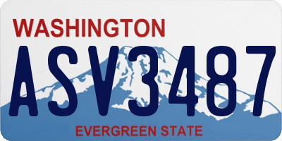 WA license plate ASV3487