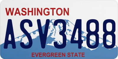 WA license plate ASV3488