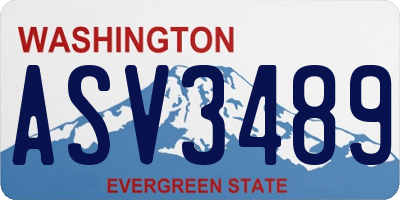WA license plate ASV3489