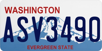 WA license plate ASV3490
