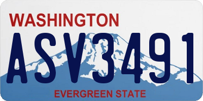 WA license plate ASV3491