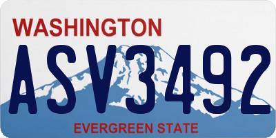 WA license plate ASV3492