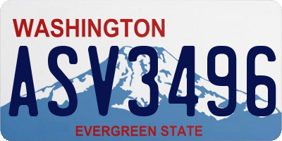 WA license plate ASV3496
