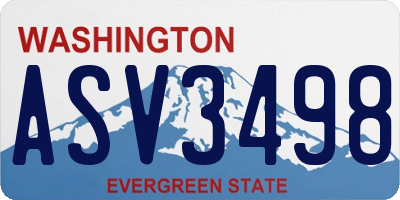 WA license plate ASV3498