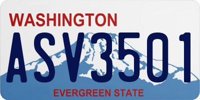 WA license plate ASV3501