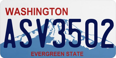 WA license plate ASV3502