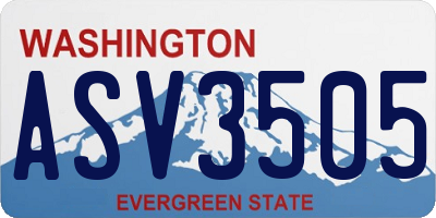 WA license plate ASV3505