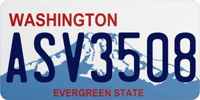 WA license plate ASV3508