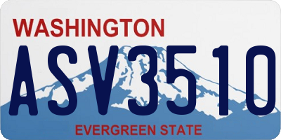 WA license plate ASV3510