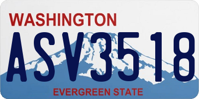 WA license plate ASV3518