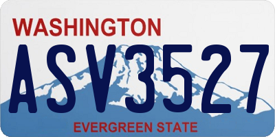 WA license plate ASV3527