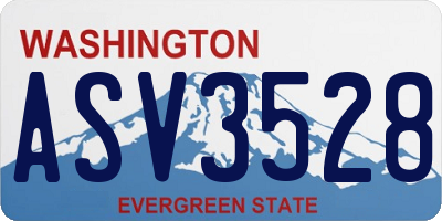 WA license plate ASV3528