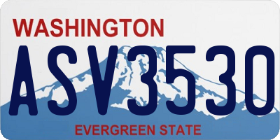 WA license plate ASV3530