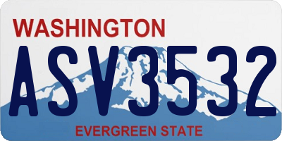 WA license plate ASV3532