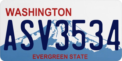 WA license plate ASV3534