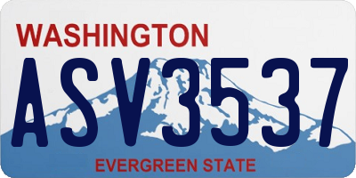 WA license plate ASV3537