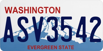 WA license plate ASV3542