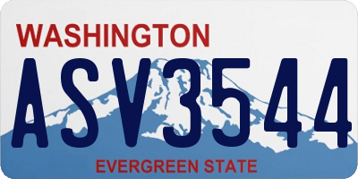 WA license plate ASV3544