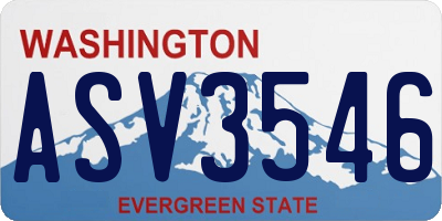 WA license plate ASV3546