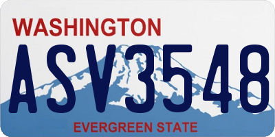 WA license plate ASV3548