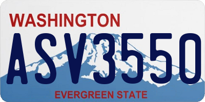 WA license plate ASV3550