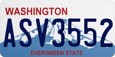WA license plate ASV3552
