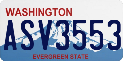 WA license plate ASV3553