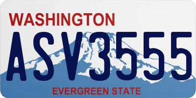 WA license plate ASV3555
