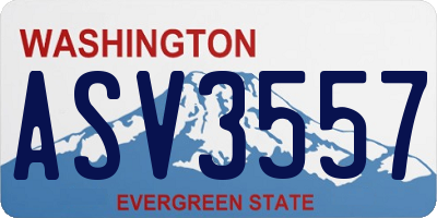 WA license plate ASV3557