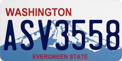 WA license plate ASV3558
