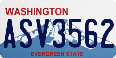 WA license plate ASV3562