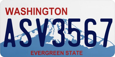 WA license plate ASV3567