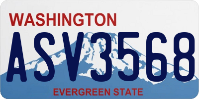WA license plate ASV3568