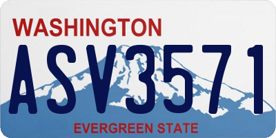 WA license plate ASV3571