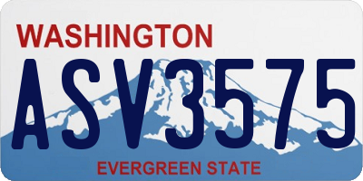 WA license plate ASV3575