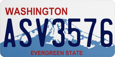 WA license plate ASV3576