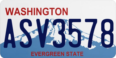WA license plate ASV3578