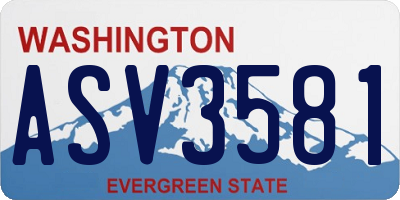 WA license plate ASV3581