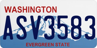 WA license plate ASV3583