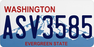 WA license plate ASV3585