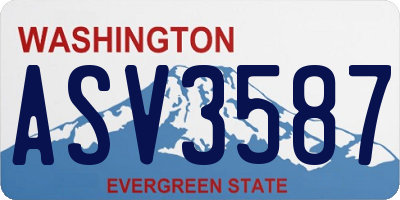 WA license plate ASV3587