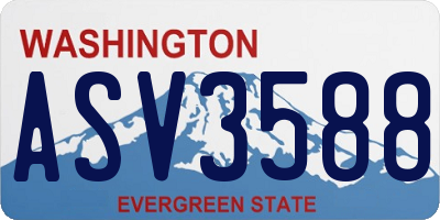 WA license plate ASV3588